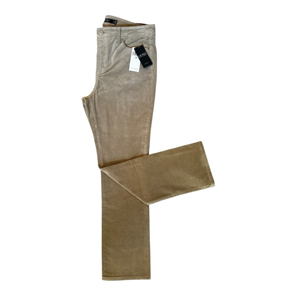 Lauren Ralph Lauren Truffle Stretch Corduroy Straight Leg Pants 12P NWT - Picture 2 of 7